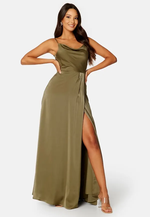Bubbleroom Occasion Marion Waterfall Gown Olive green 42