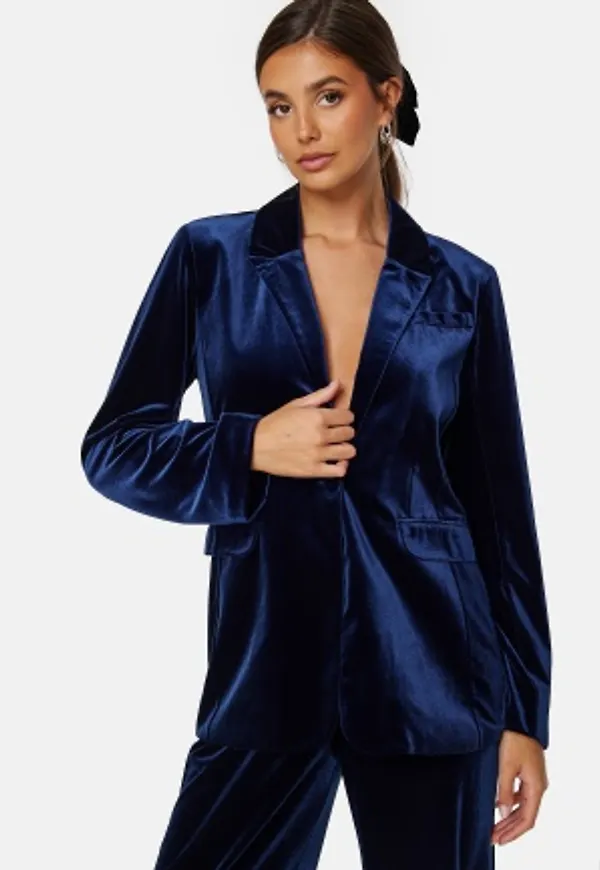 Bubbleroom Occasion Maya Velvet Blazer Navy 46