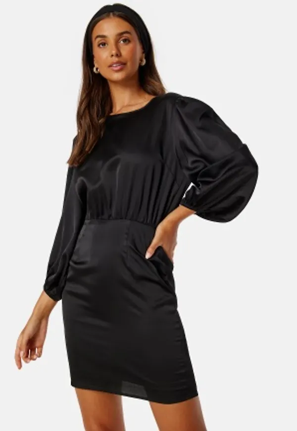 Bubbleroom Occasion Nella Satin Dress Black 34