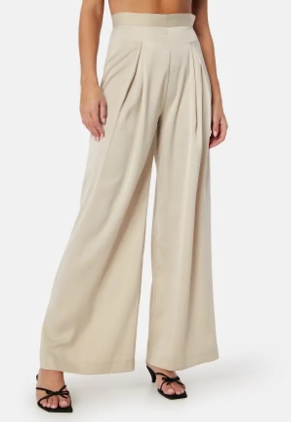 Bubbleroom Occasion Renae Satin Trousers Champagne 38