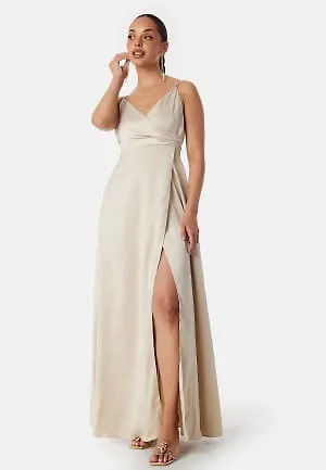 Bubbleroom Occasion Satin Gown Champagne 44