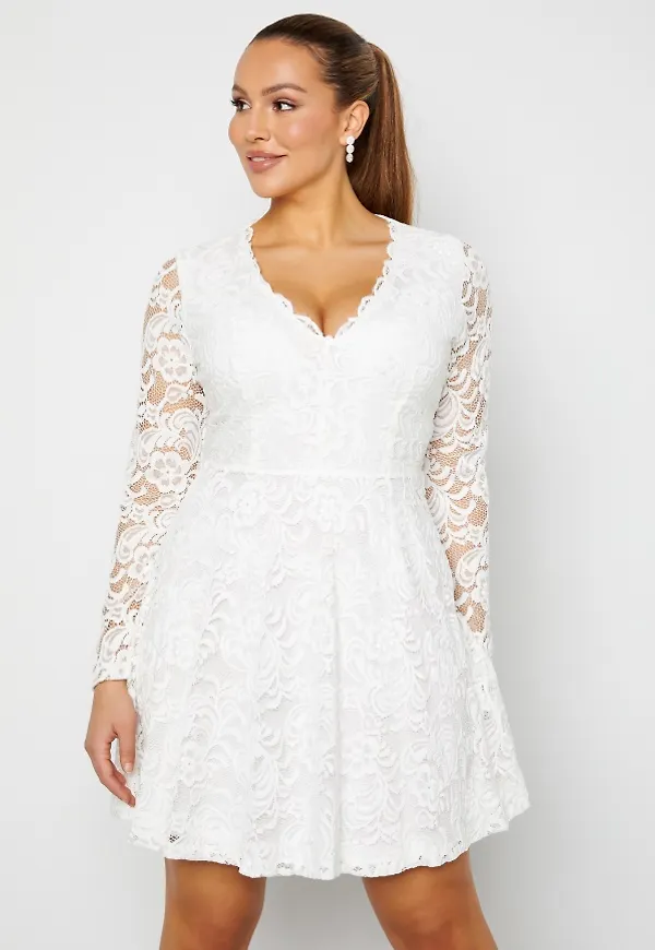 Bubbleroom Occasion Shione lace dress White M