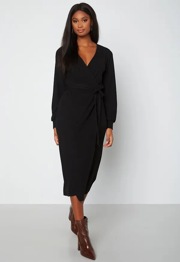 BUBBLEROOM Oliwia rib dress Black M
