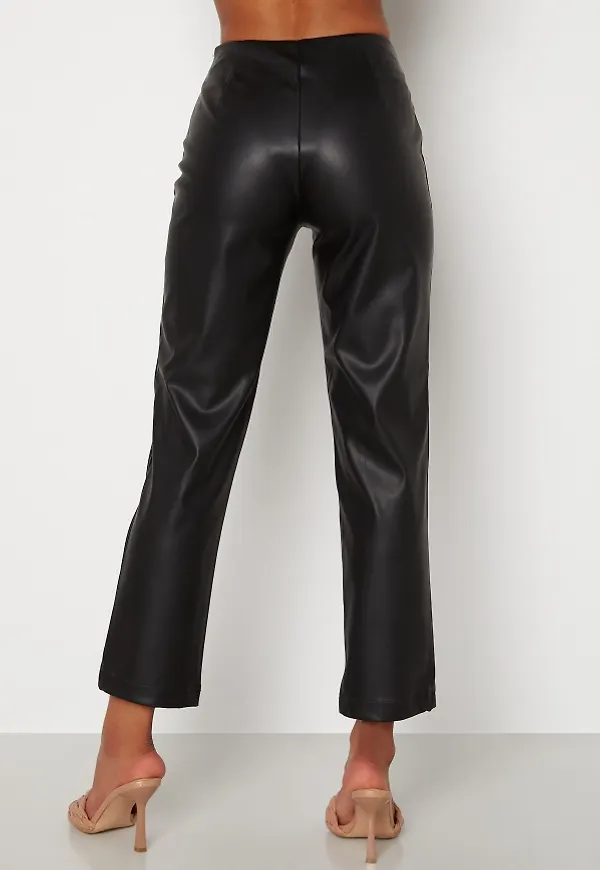 BUBBLEROOM Pailin cropped PU trousers Black 38