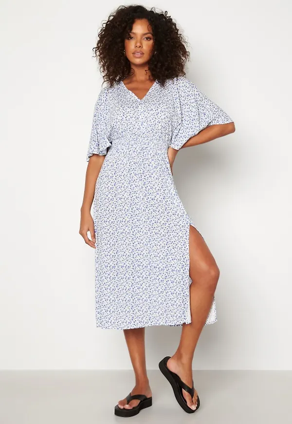 BUBBLEROOM Parisia butterfly sleeve dress Blue / Patterned 46