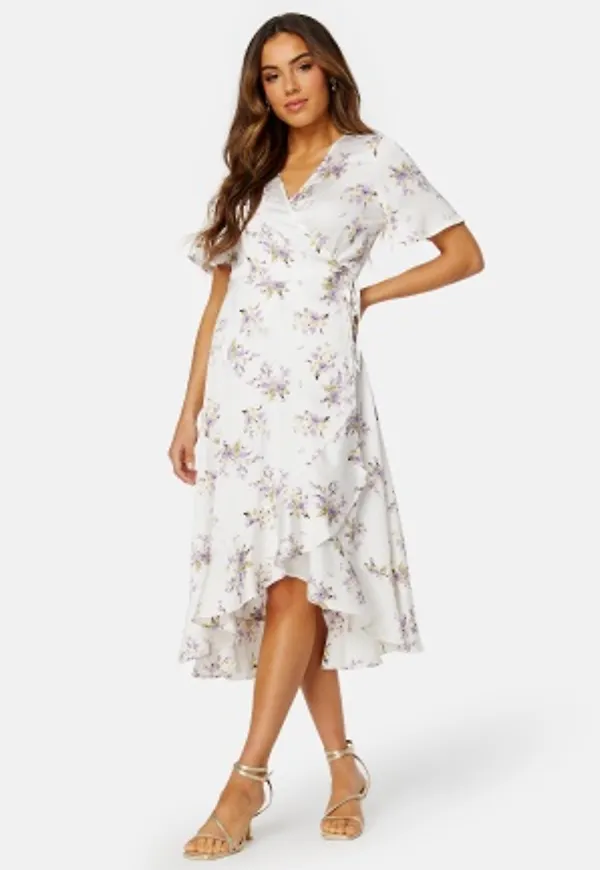 BUBBLEROOM Pauletta Wrap Dress Offwhite / Patterned 46