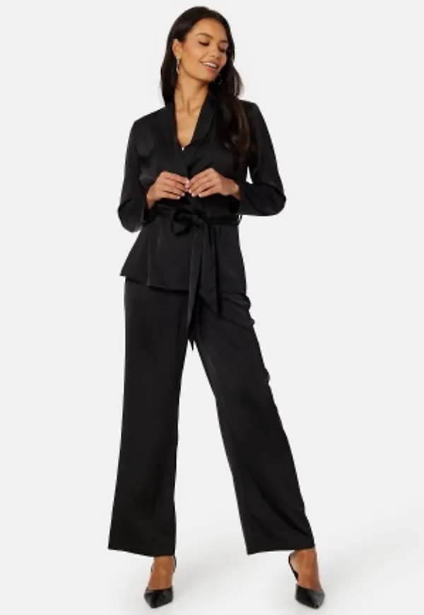 BUBBLEROOM Pilar Satin Pants Black 34