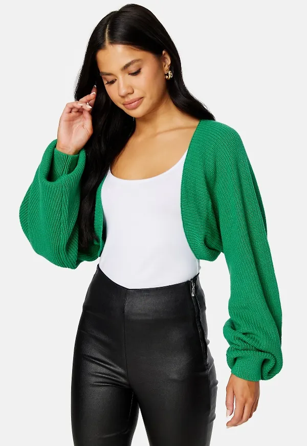BUBBLEROOM Rakel knitted bolero Green XL