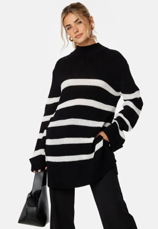 BUBBLEROOM Remy Striped Sweater Black / Striped XS