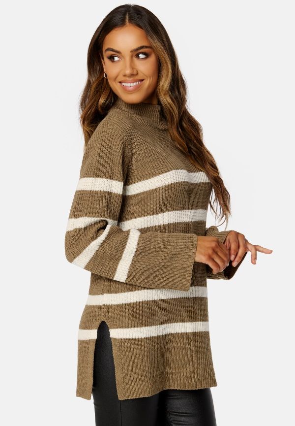 BUBBLEROOM Remy striped sweater Nougat / Striped 2XL