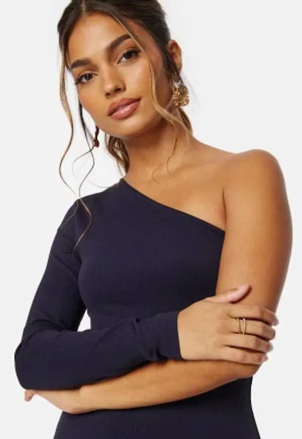 BUBBLEROOM Reya one shoulder dress Navy S