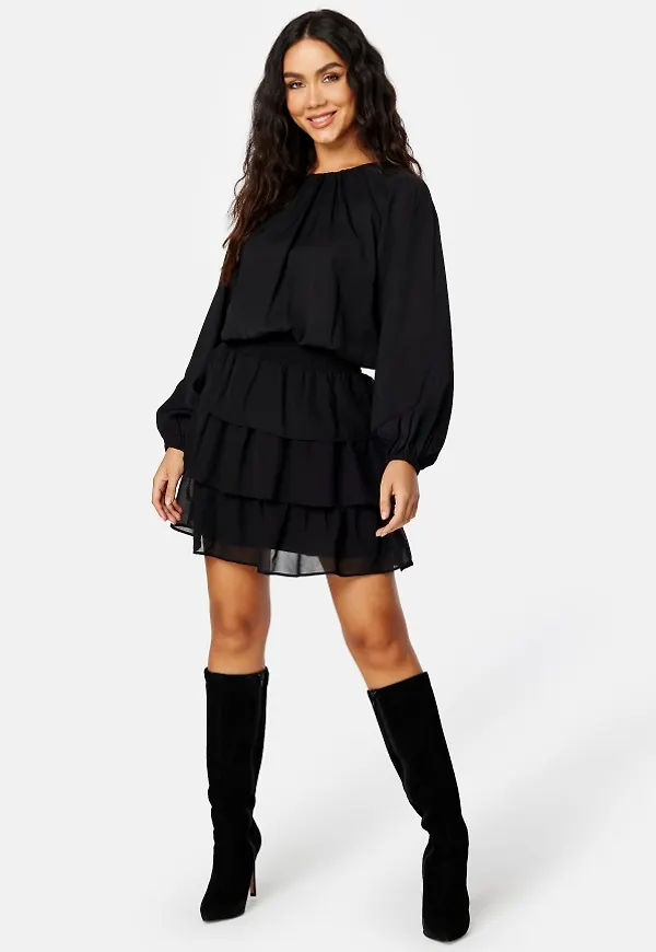 BUBBLEROOM Romina frill skirt Black M