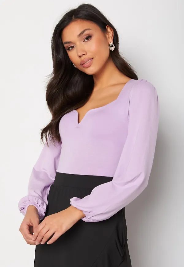 BUBBLEROOM Rudina puff sleeve top Lilac S