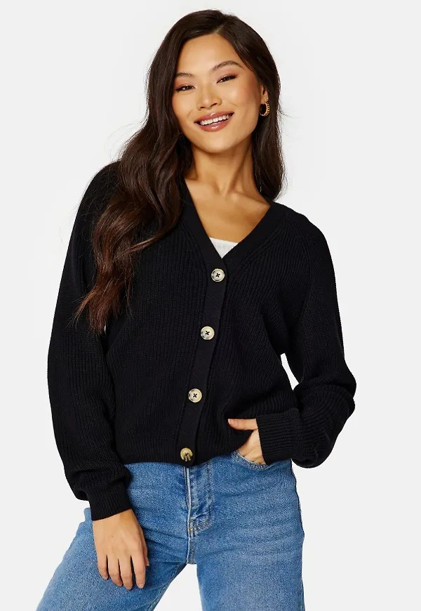 BUBBLEROOM Ruth knitted cardigan Black M