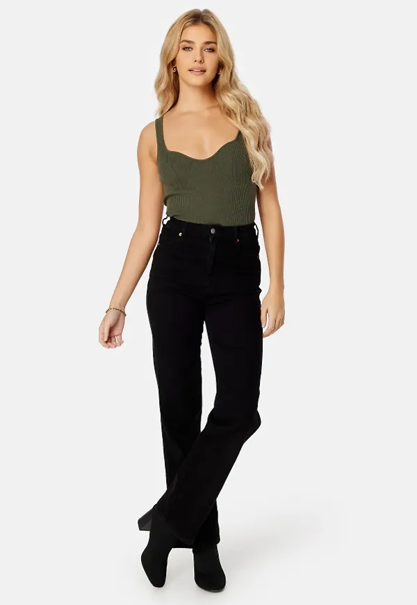 BUBBLEROOM Sabine knitted bustier Dark green XS