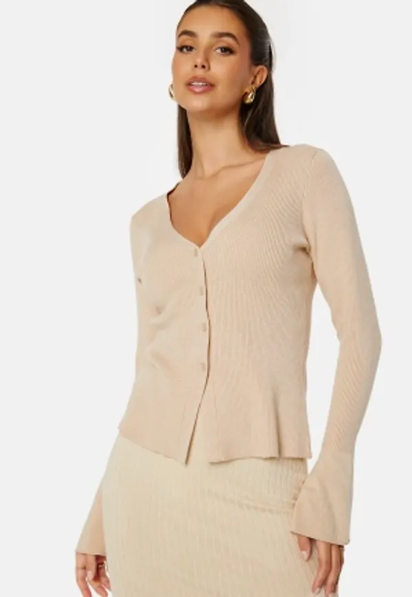 BUBBLEROOM Sabine Knitted Cardigan Light beige L