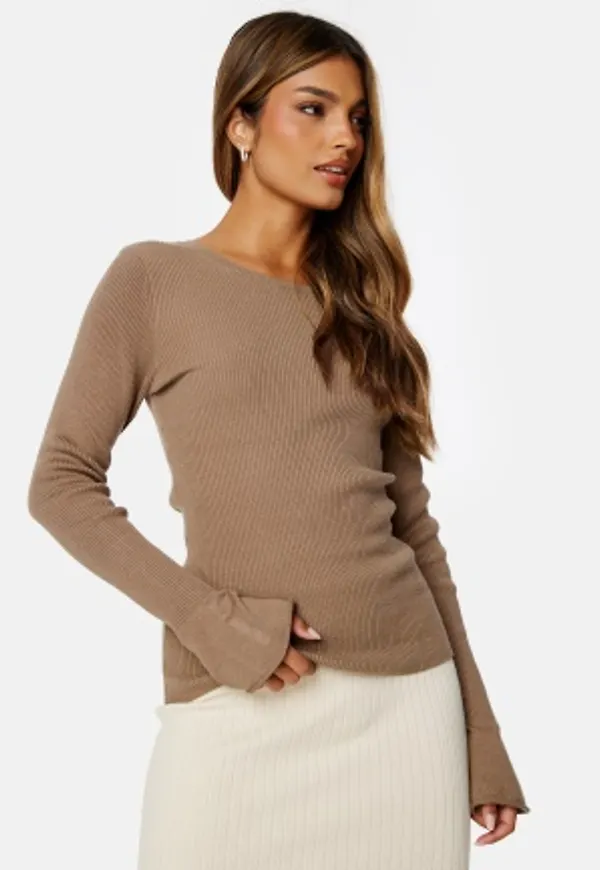 BUBBLEROOM Sabine Knitted Top Light brown XS