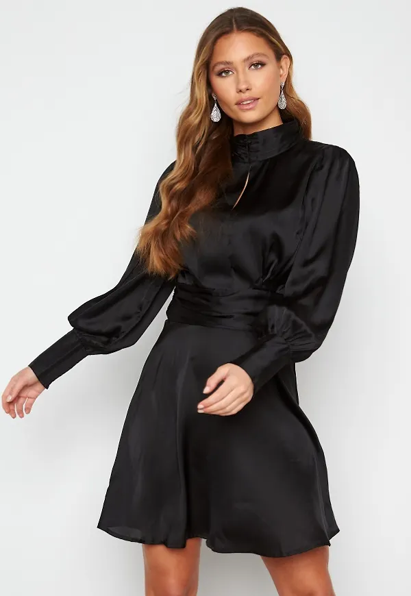 BUBBLEROOM Safia satin dress Black 34