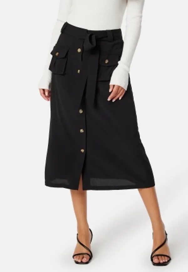 BUBBLEROOM Shaima Cargo Skirt Black 46