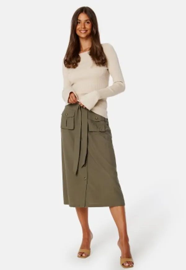 BUBBLEROOM Shaima Cargo Skirt Khaki beige 46
