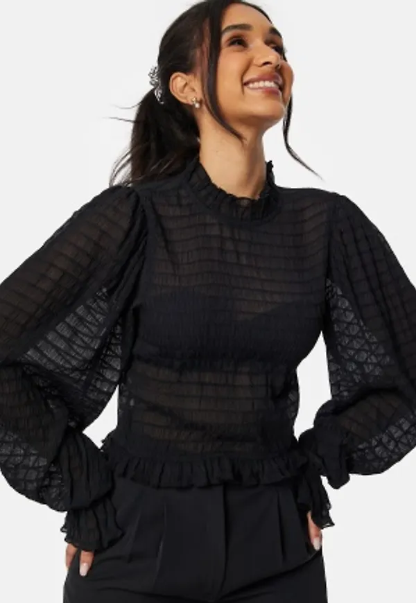 BUBBLEROOM Shania Smock Blouse Black 36