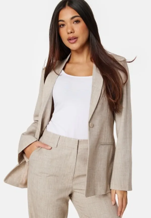 BUBBLEROOM Melange L/S Blazer Beige melange 38