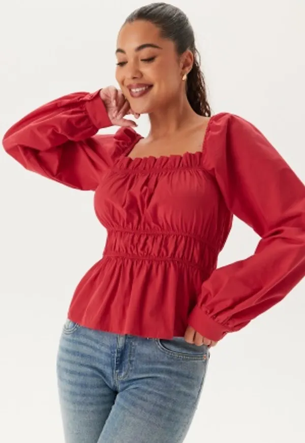 BUBBLEROOM Smock Blouse Red XS