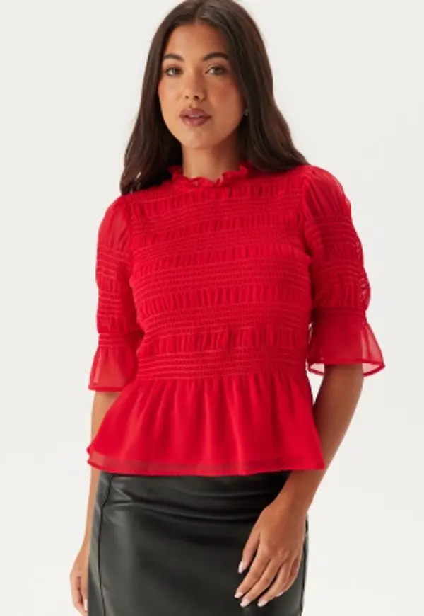 BUBBLEROOM Shannon Smock Blouse Red XS