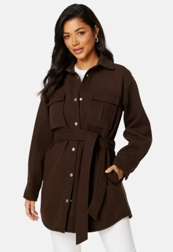 BUBBLEROOM Sonya Shirt Jacket Dark brown XL