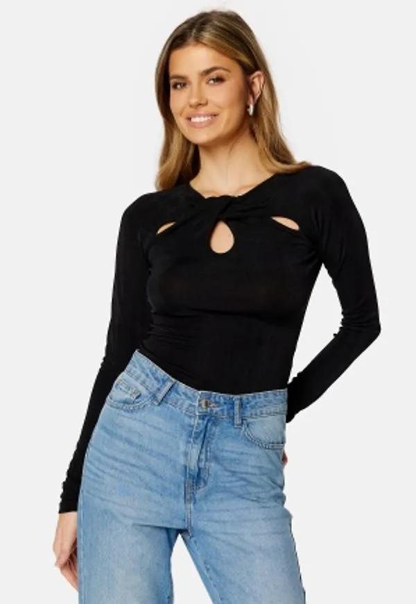 BUBBLEROOM Stefany cut out top Black 4XL