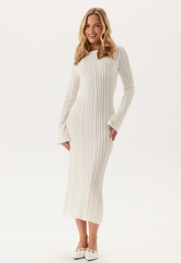 BUBBLEROOM Structure Knitted Dress Offwhite XS