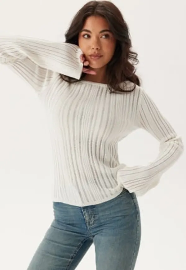 BUBBLEROOM Structure Knitted Top Offwhite XS