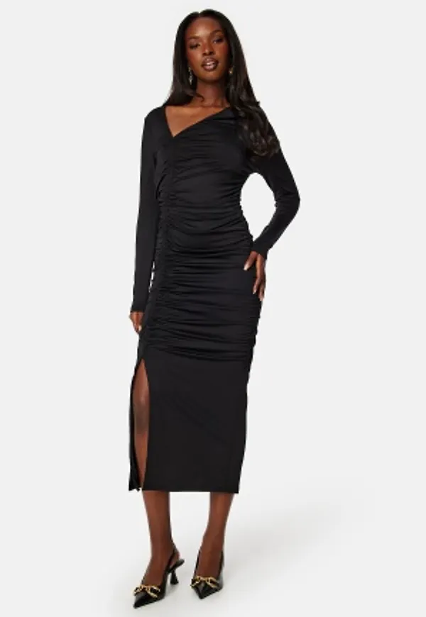 BUBBLEROOM Tara Drawstring Dress Black XS
