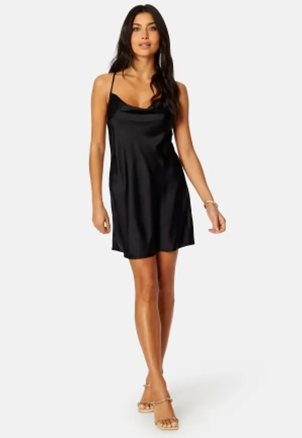 BUBBLEROOM Tara satin party dress Black 44