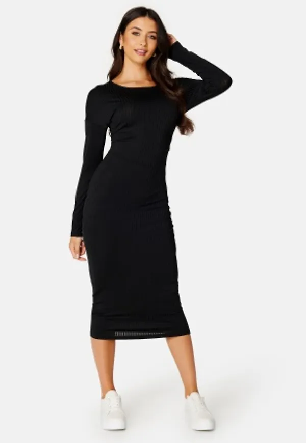BUBBLEROOM Taylor rib dress Black XS