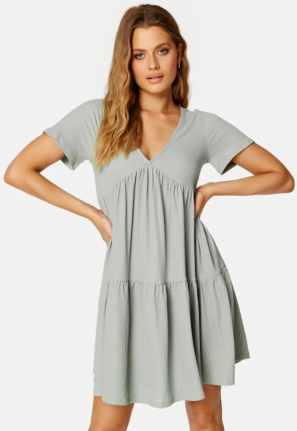 BUBBLEROOM Tianna flounce dress Dusty green M