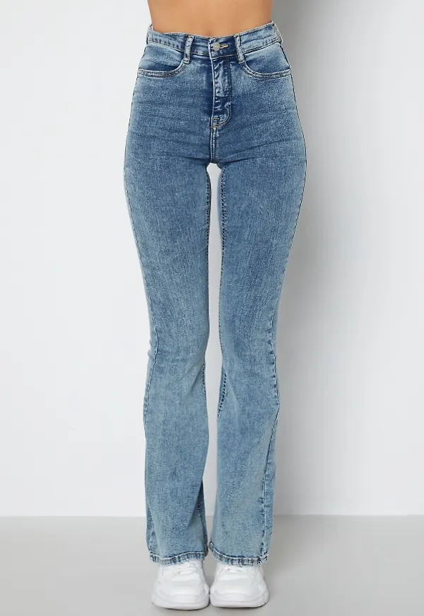 BUBBLEROOM Tove High Waist Flared Superstretch Light denim 40