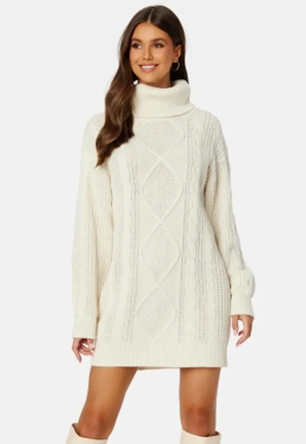 BUBBLEROOM Tracy Knitted Sweater Dress Offwhite XS