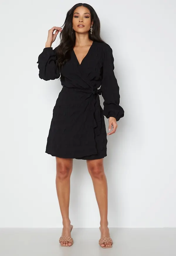 BUBBLEROOM Triniti wrap dress Black 38