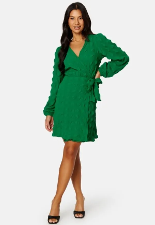 BUBBLEROOM Triniti wrap dress Jade-green 44