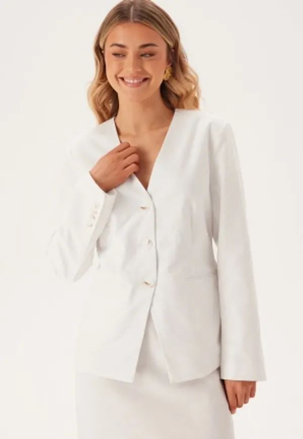 BUBBLEROOM V-neck Shaped Blazer Offwhite 34