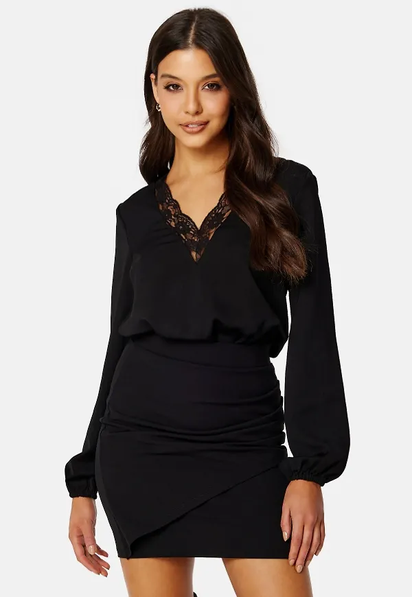 BUBBLEROOM Vallie lace blouse Black M