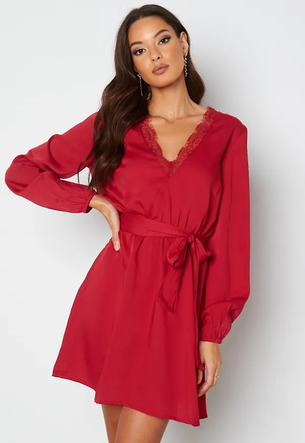 BUBBLEROOM Vallie lace dress Red 46