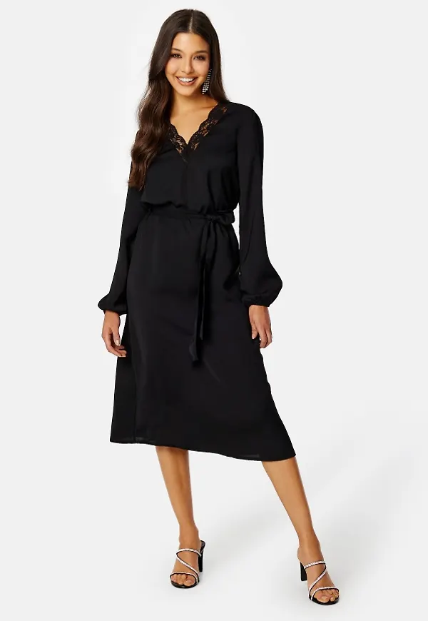 BUBBLEROOM Vallie midi lace dress Black 2XL