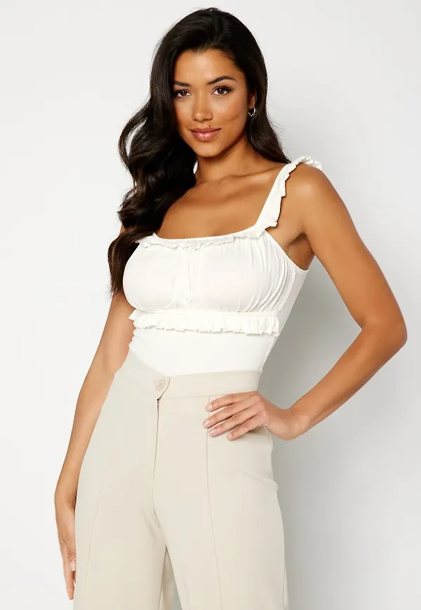 BUBBLEROOM Vanna frill top Offwhite XL