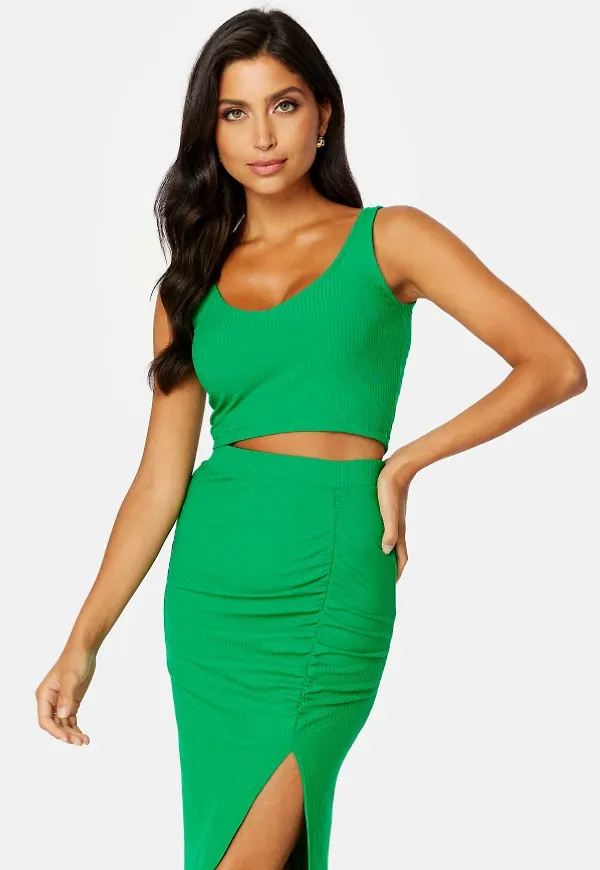 BUBBLEROOM Vilja rib singlet Green L