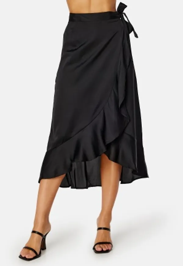 BUBBLEROOM Villima satin skirt Black 34
