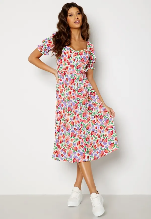 BUBBLEROOM Violie Midi dress Red / Patterned 34