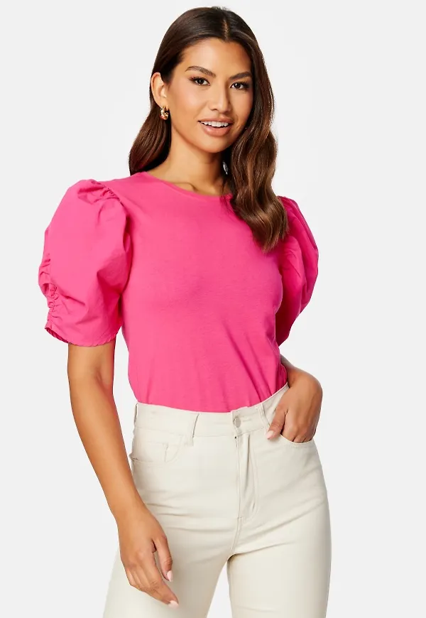 BUBBLEROOM Wesley puff sleeve top Pink XS