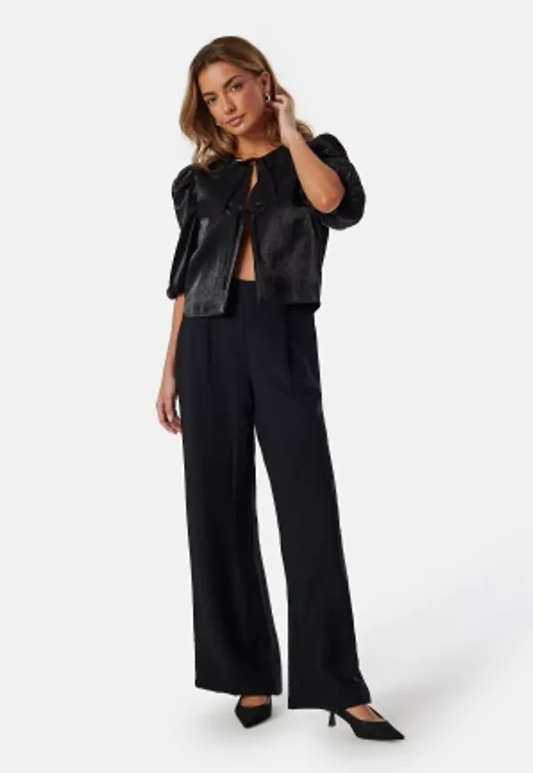 BUBBLEROOM Wide Leg Trousers Black L